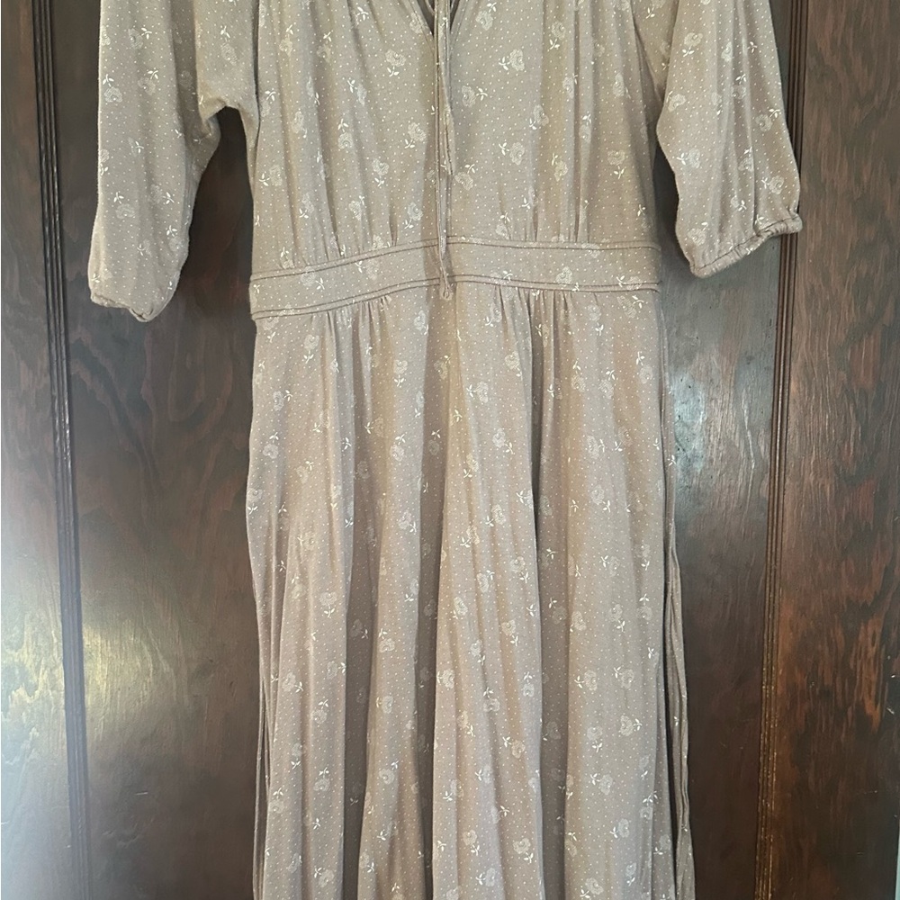 Revivall Brown Floral Long Sleeve Dress